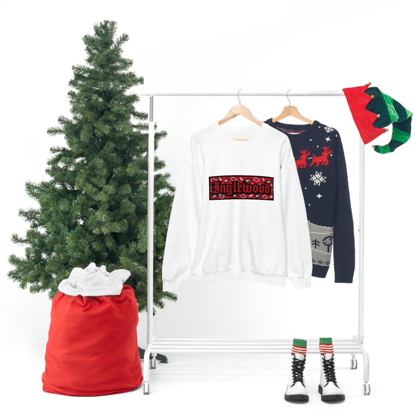 Inglewood Red Bandana Heavy Blend Crewneck Sweatshirt