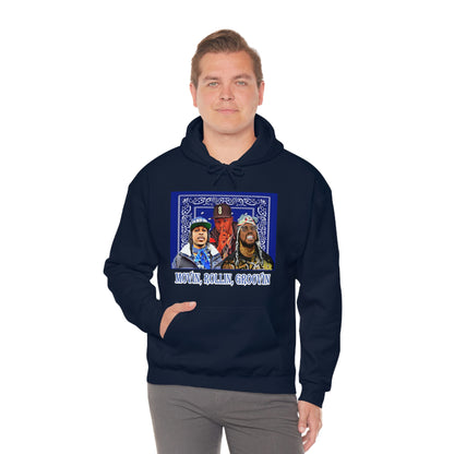 Movin, Rollin, Groovin Crip Unity Through Hip Hop Heavy Blend Hooded Sweatshirt