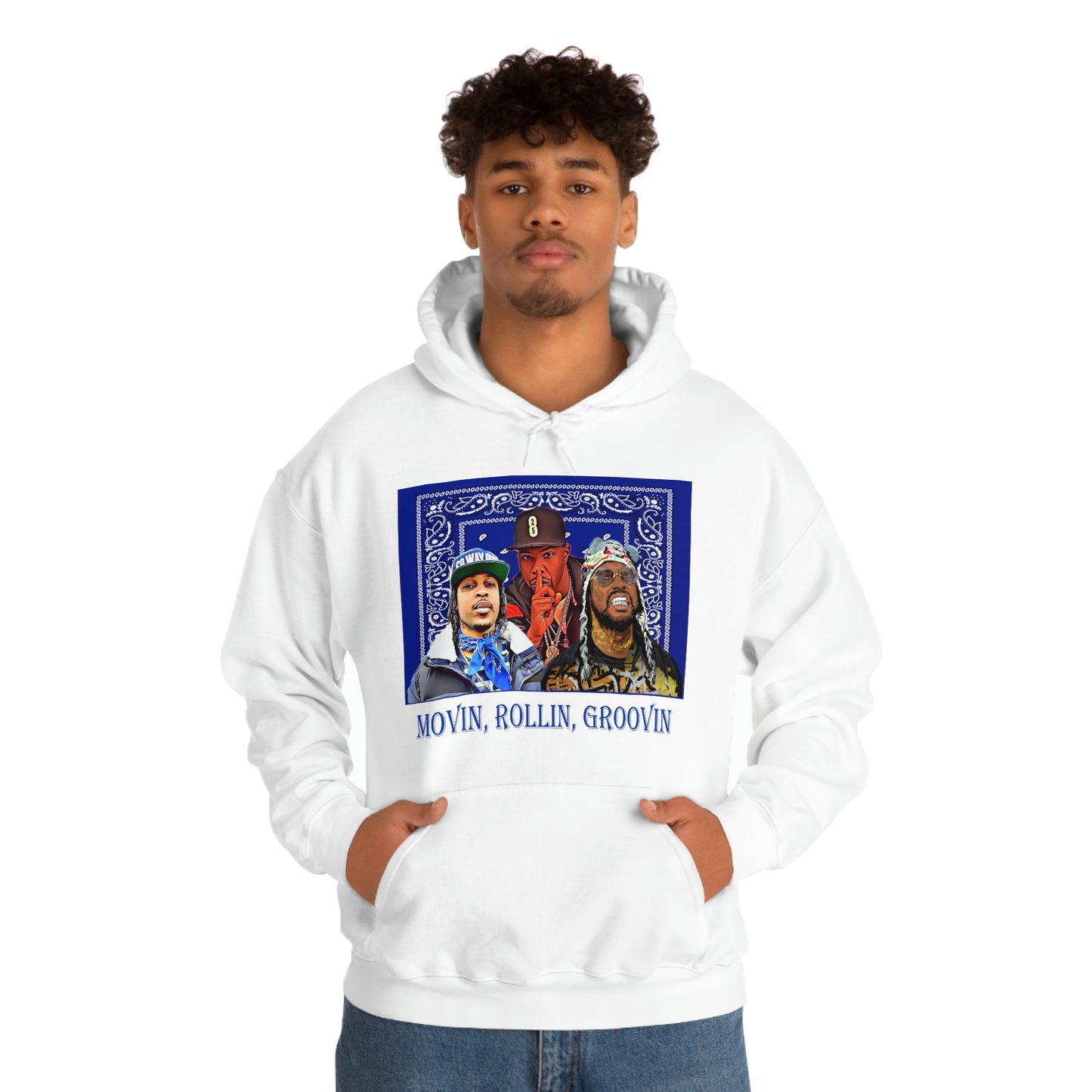 Movin, Rollin, Groovin Crip Unity Through Hip Hop Heavy Blend Hooded Sweatshirt