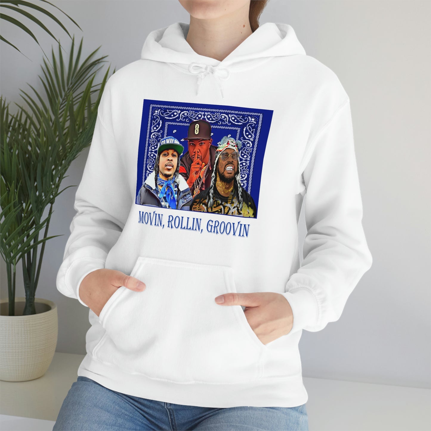 Movin, Rollin, Groovin Crip Unity Through Hip Hop Heavy Blend Hooded Sweatshirt