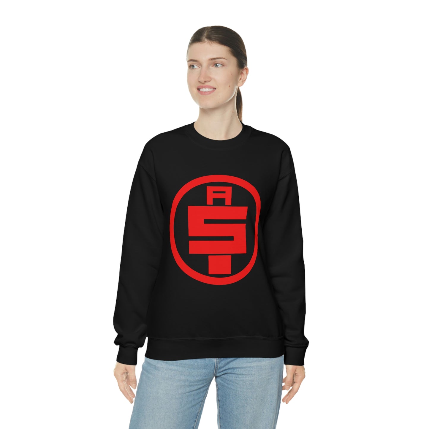 All Money In Black/Red White/Red Heavy Blend™ Crewneck Sweatshirt