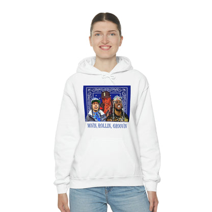 Movin, Rollin, Groovin Crip Unity Through Hip Hop Heavy Blend Hooded Sweatshirt