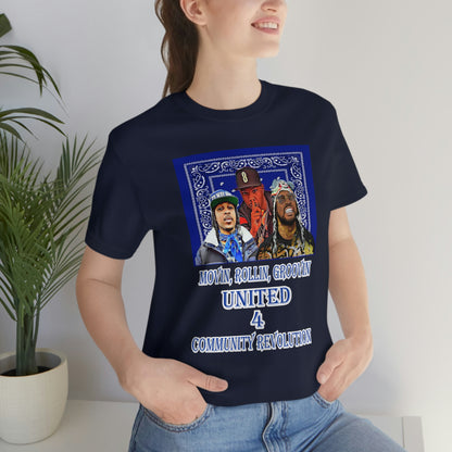 Movin, Rollin, Groovin Crip Unity Through Hip Hop Short Sleeve Tee