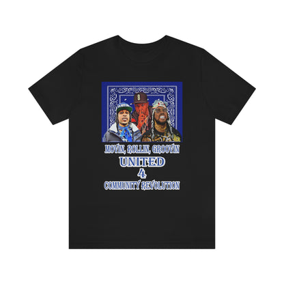 Movin, Rollin, Groovin Crip Unity Through Hip Hop Short Sleeve Tee