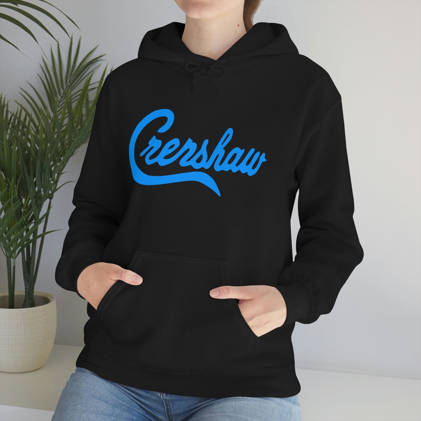 Crenshaw Classic T shirt Bright Blue Logo Heavy Blend™ Hooded Sweatshirt