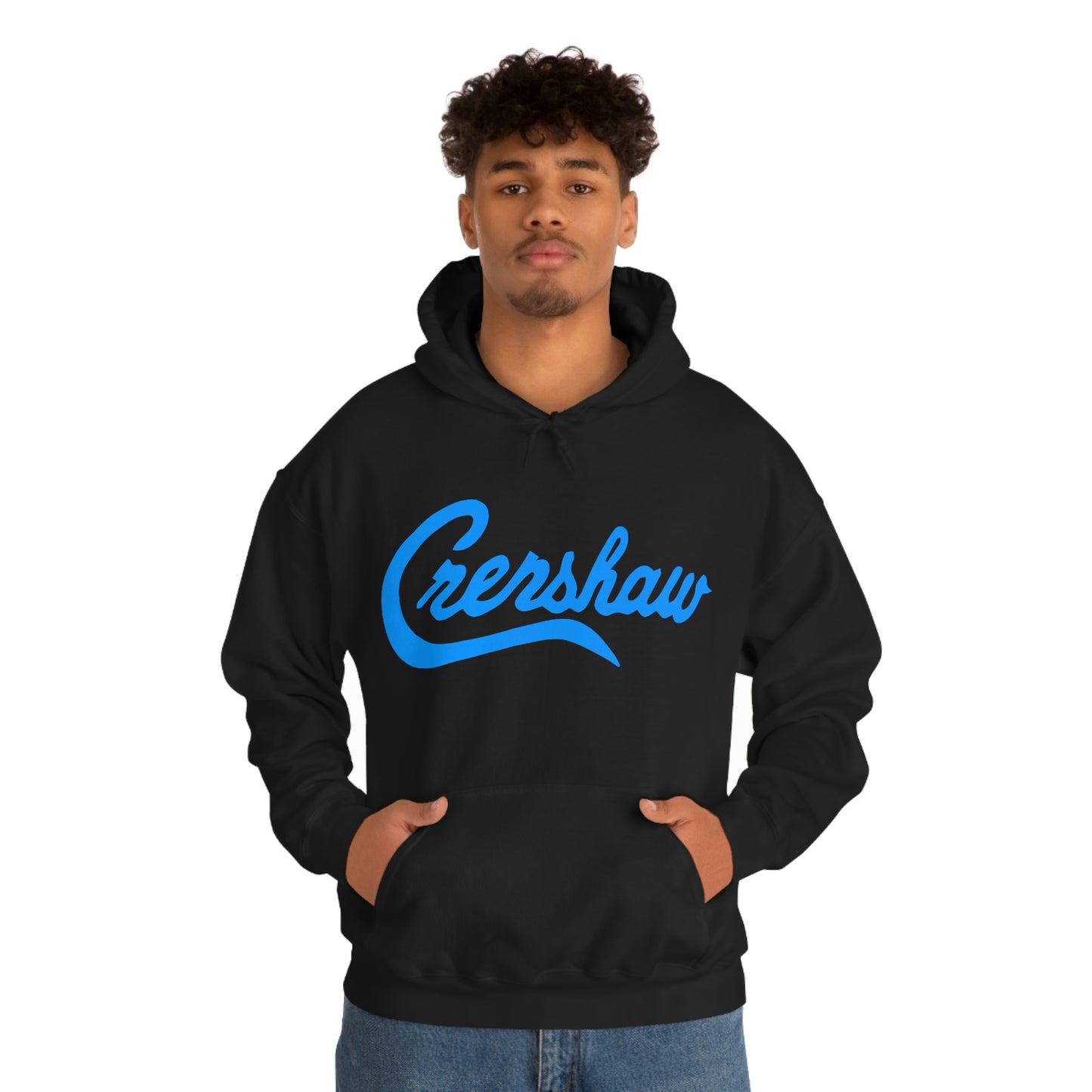 Crenshaw Classic T shirt Bright Blue Logo Heavy Blend™ Hooded Sweatshirt