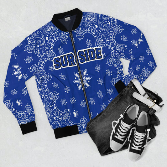 Sur Side Blue Bandana Men's Bomber Style Jacket