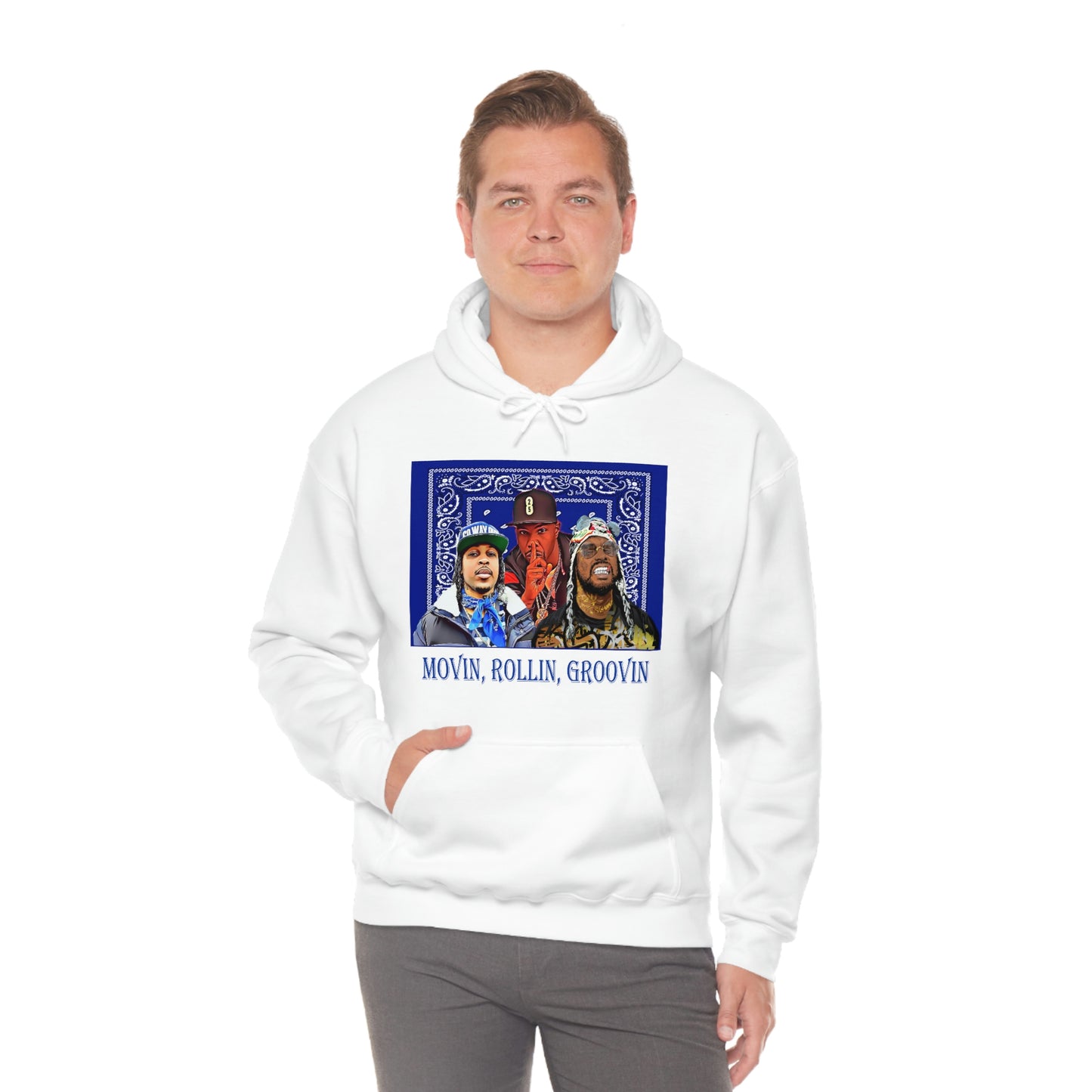 Movin, Rollin, Groovin Crip Unity Through Hip Hop Heavy Blend Hooded Sweatshirt