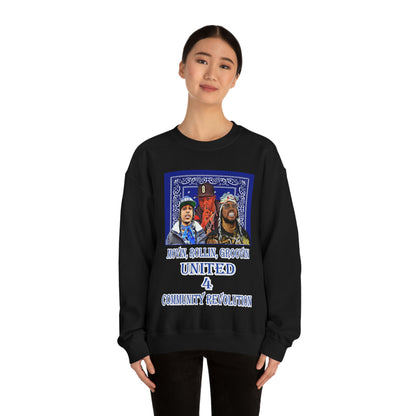 Movin, Rollin, Groovin Crip Unity Through Hip Hop Heavy Blend Crewneck Sweatshirt