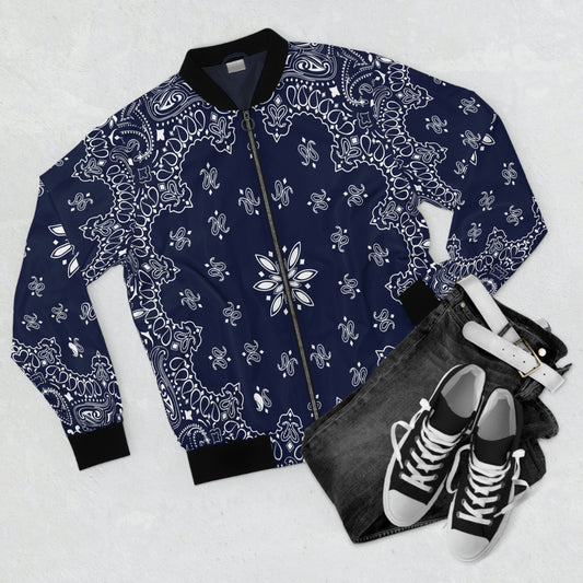 Blue Bandana Crip Sureno Bomber Style Jacket