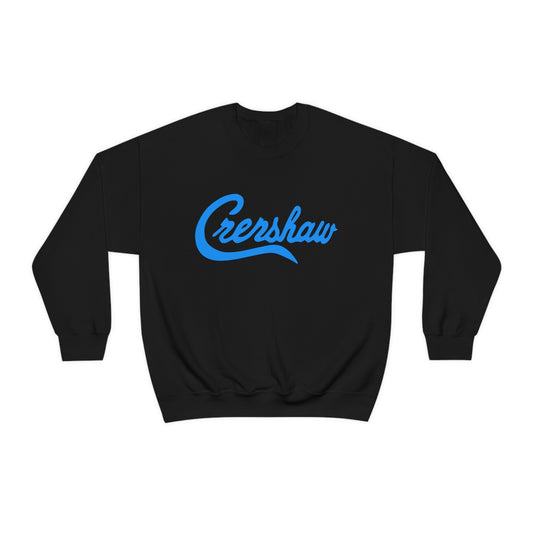 Crenshaw Classic T shirt Bright Blue Logo Heavy Blend™ Crewneck Sweatshirt